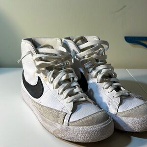 Nike Mid Blazer black and white hi top sneakers size 8
